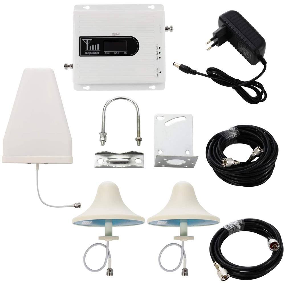 Amplificatori Di Segnale Portatile Gsm Tri-bande, Connessione Di 2 Antenne Interne Da 1 A 2 Divisori, Ripetitore 2g 900 Mhz, 3g 2100 Mhz, 4g Lte 1800 Mhz Per Chiamate Perfette - Foto 6