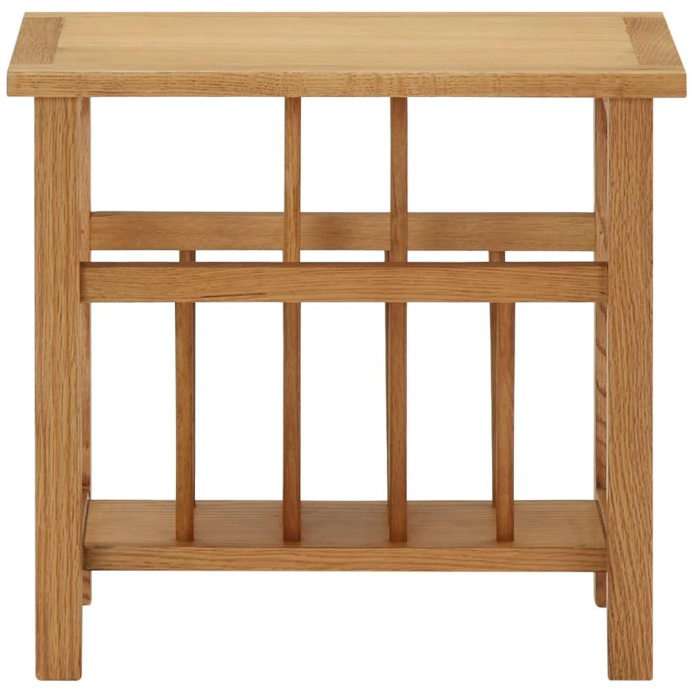 Tavolino Con Portariviste 45x27x42 Cm Massello Di Rovere E Mdf - Foto 2