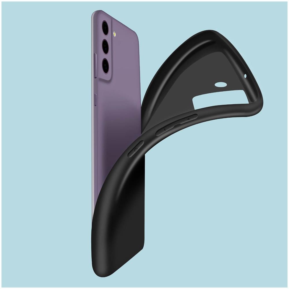 Cover Samsung Galaxy S21 Fe Resistente Silicone Gel Sottile Leggera Nera - Foto 2