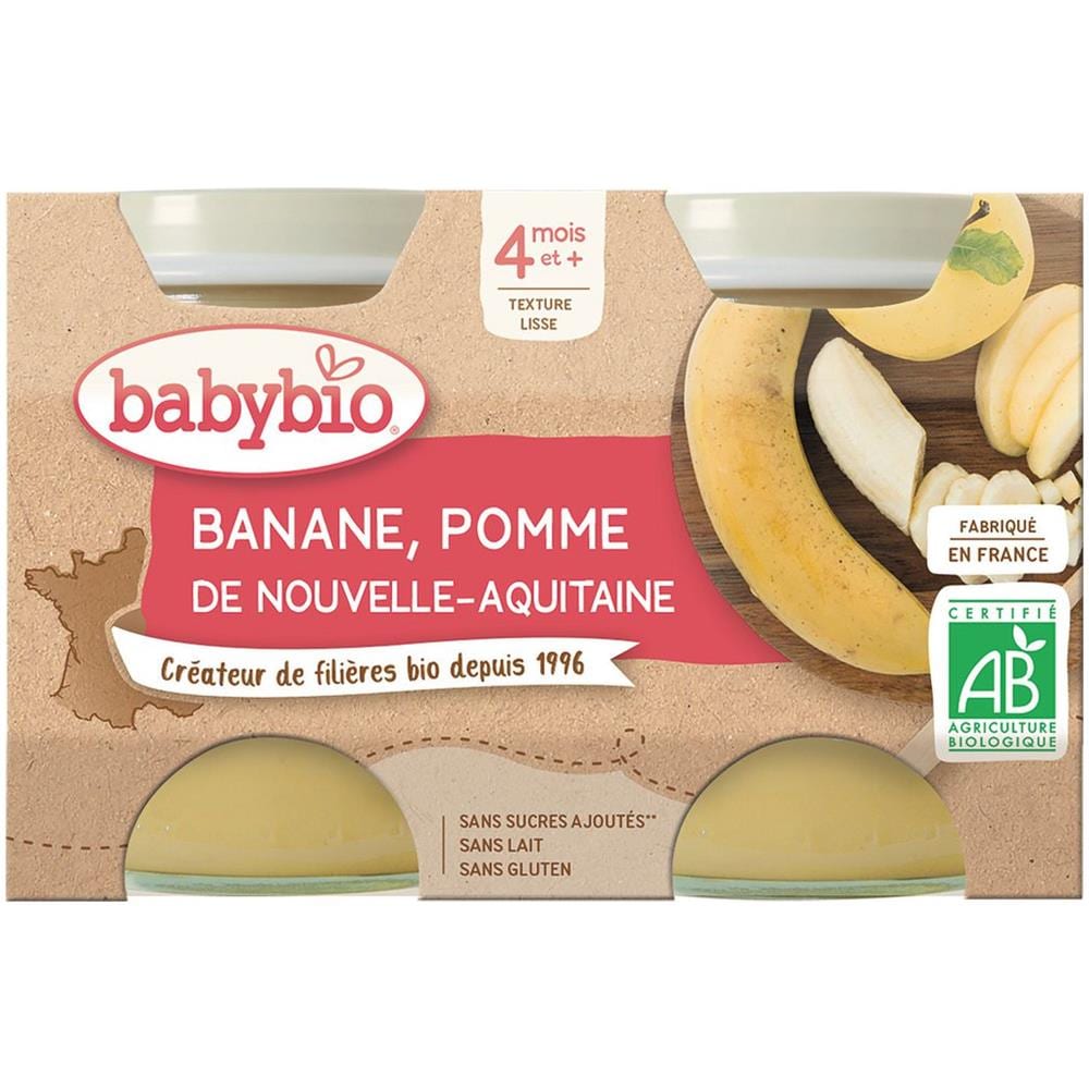 Compotes Bébé Dès 4 Mois, Pomme Banane - Foto 1
