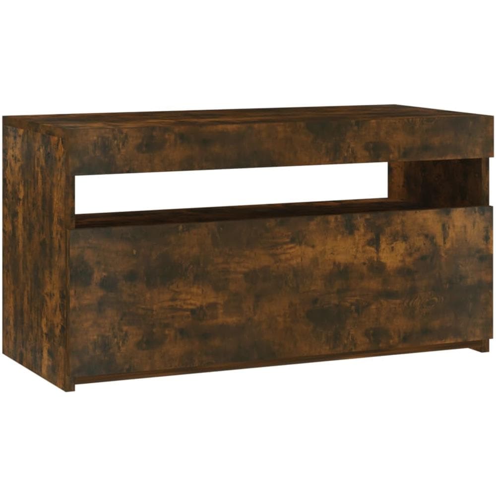 Mobile Porta TV con Luci LED Rovere Fumo 75x35x40 cm - Foto 1