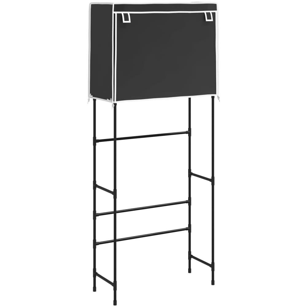 Rastrelliera per Lavatrice 2 Livelli Nera 71x29,5x170,5cm Ferro - Foto 2