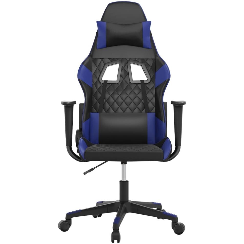 Sedia da Gaming Massaggiante Nero e Blu in Similpelle - Foto 3