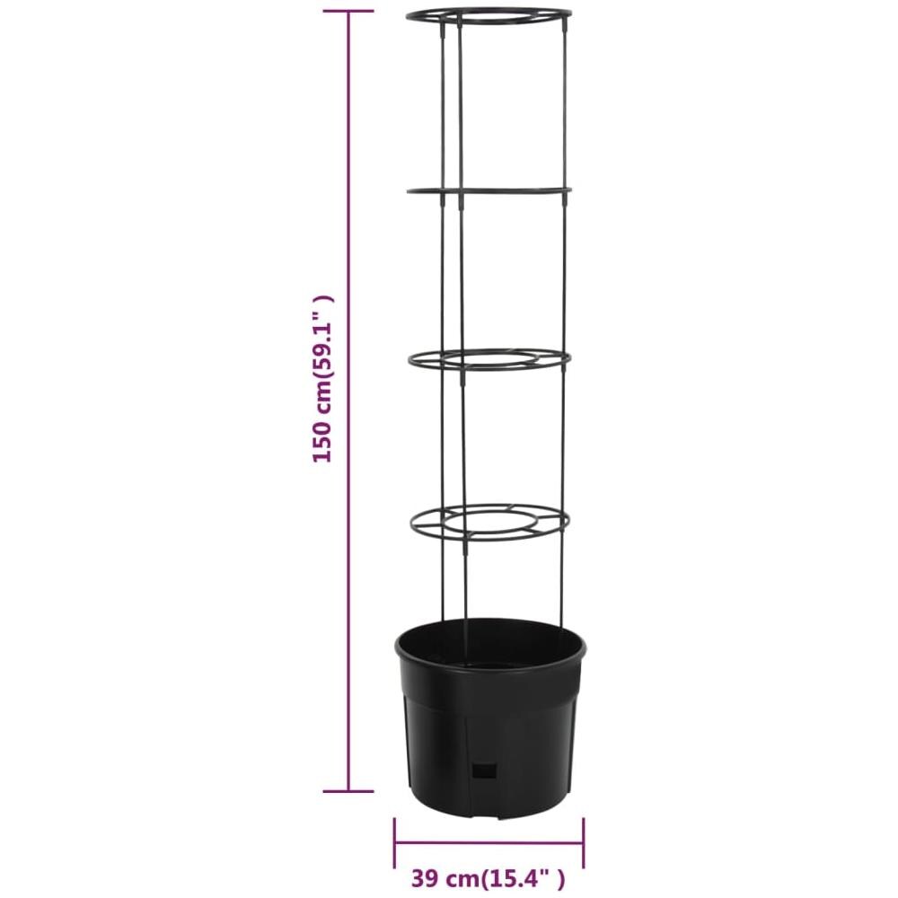 Vaso A Torre Per Pomodori Antracite Ø39x150 Cm Polipropilene - Foto 6