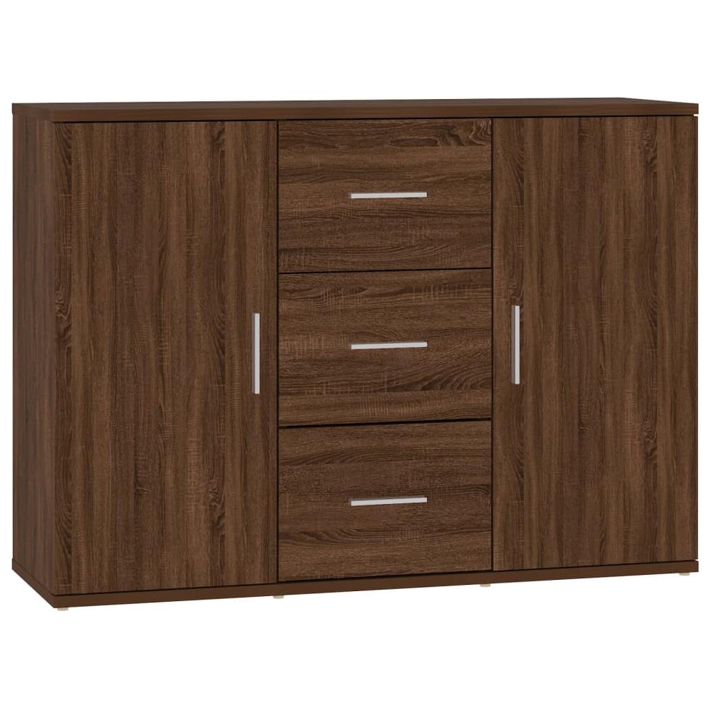 Credenza Rovere Marrone 91x29,5x65 Cm In Legno Multistrato - Foto 2