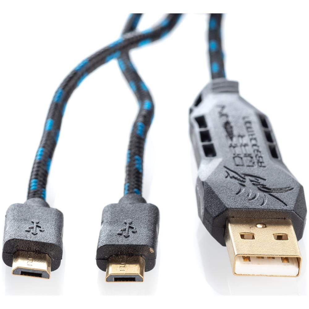 Cavo Ricarica Dual Turbo USB con 3 uscite USB da 4 Metro Colore Nero/Blu - Foto 1