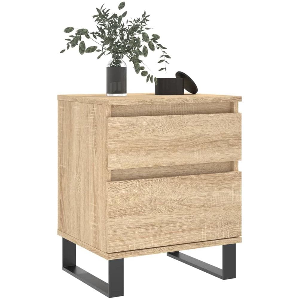 Comodini 2pz Rovere Sonoma 40x35x50 Cm In Legno Multistrato - Foto 3