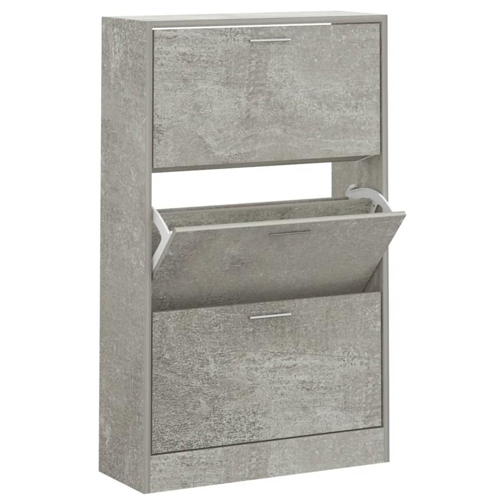 Scarpiera Grigio Cemento 63x24x103 Cm In Legno Multistrato - Foto 2