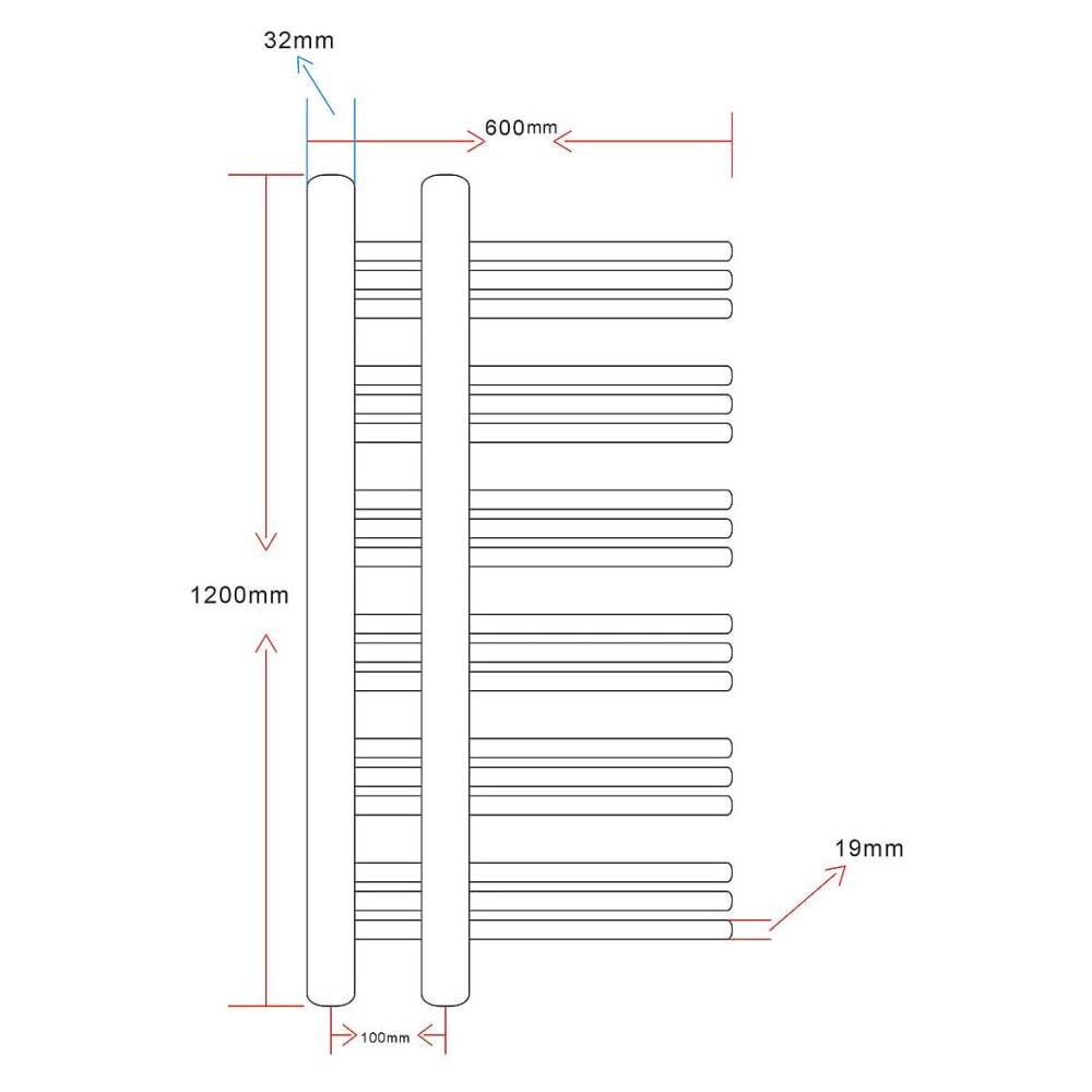Portasciugamano Radiatore Riscaldamento Centrale 600 x 1200 mm - Foto 19