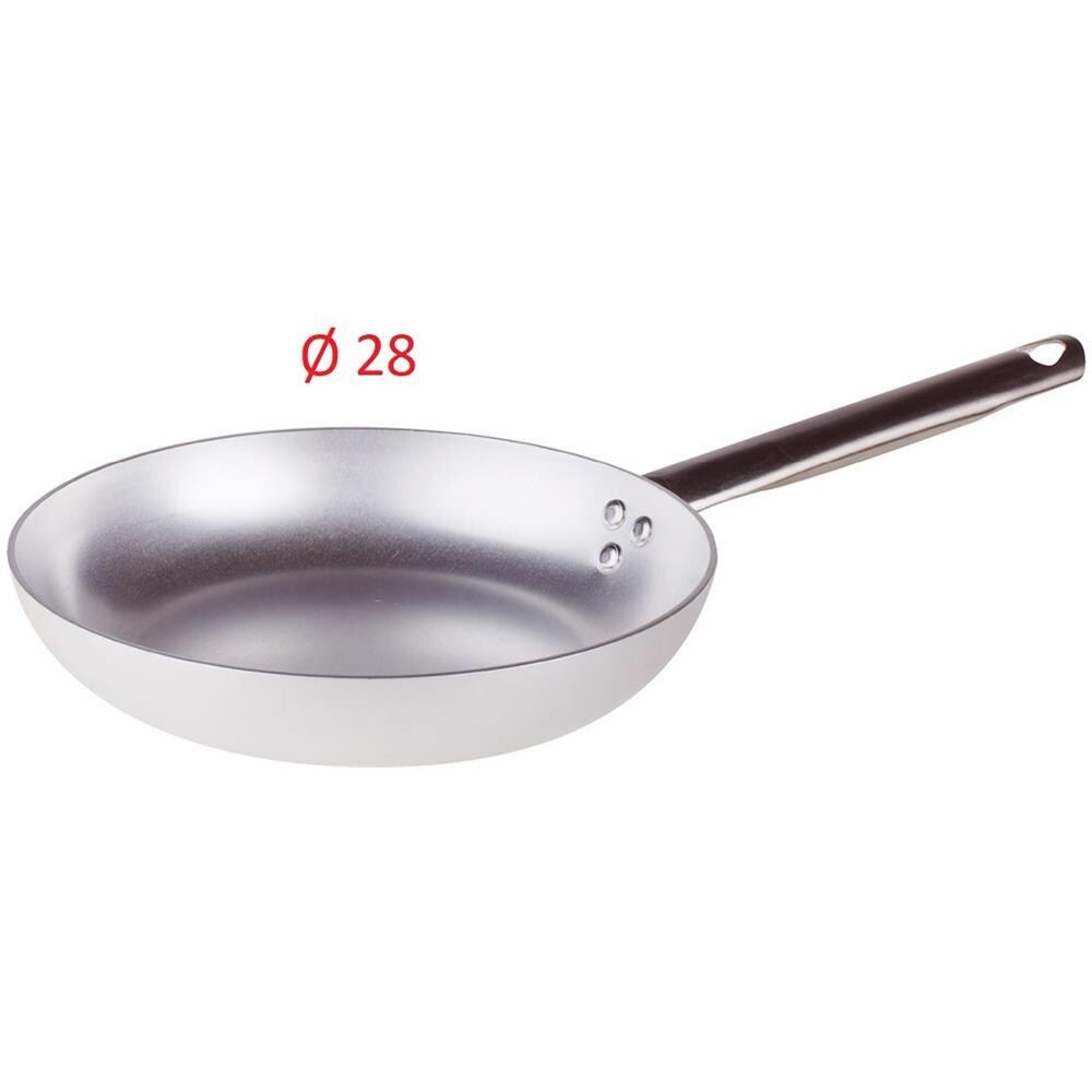 Padella Svasata Bassa Per Saltare Spessore 3 Millimetri Con Manico Tubolare Cool - Diametro Cm 28 - Altezza Cm 5-capacità Lt 2,5 - Foto 2