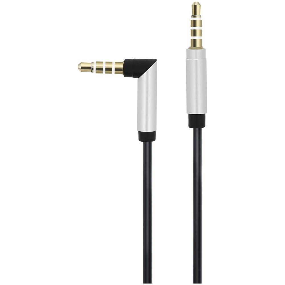 Cavo Jack Audio Da 3,5 Mm Maschio-maschio Punta Angolata A 90° 1m - Nero - Foto 1