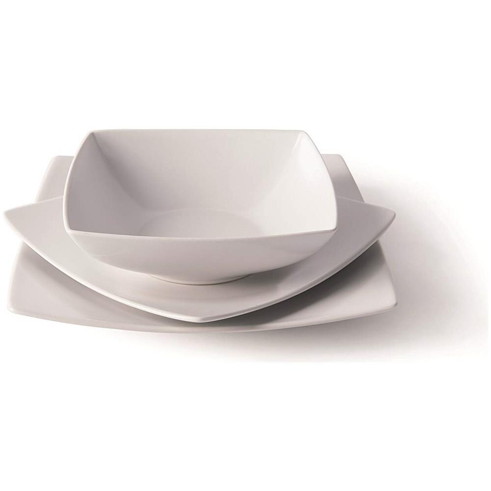 Eclipse Servizio Di Piatti Quadrati, 18 Pezzi, Ceramica, Bianco - Foto 2