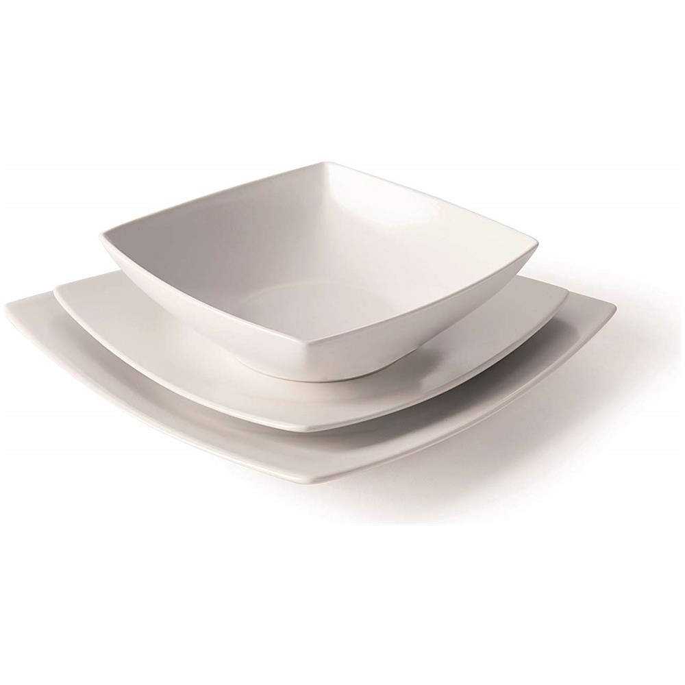 Eclipse Servizio Di Piatti Quadrati, 18 Pezzi, Ceramica, Bianco - Foto 3