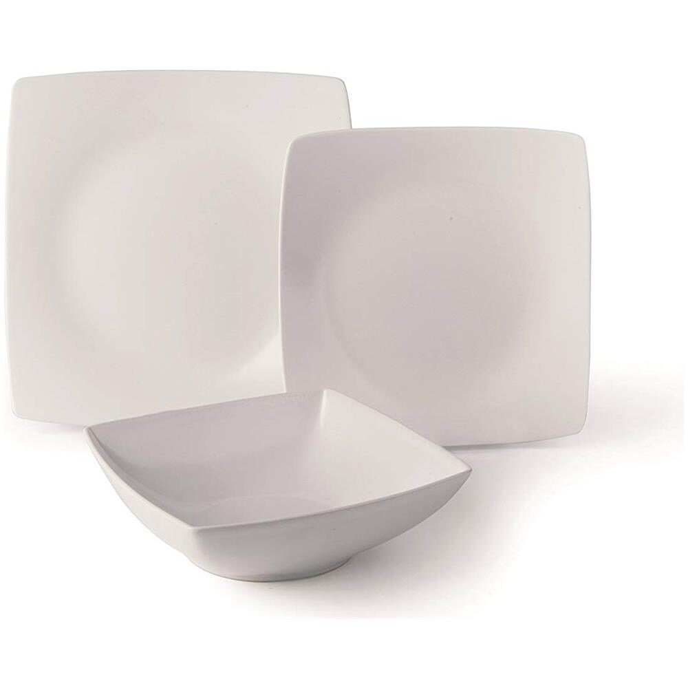 Eclipse Servizio Di Piatti Quadrati, 18 Pezzi, Ceramica, Bianco - Foto 1