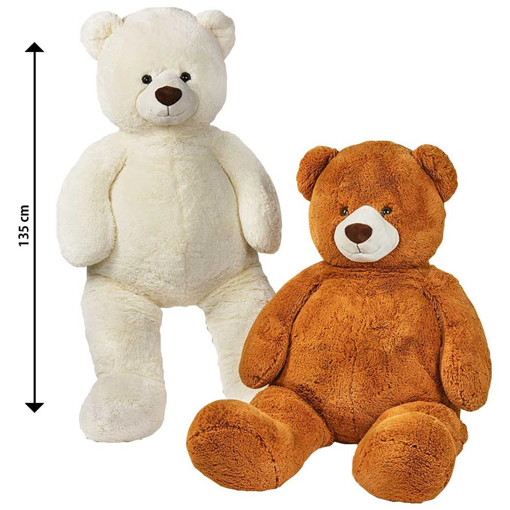 Peluche Per Bambini Orso Otto Seduto Altezza 135 Cm 2 Colori Bianco E Marrone - Foto 2