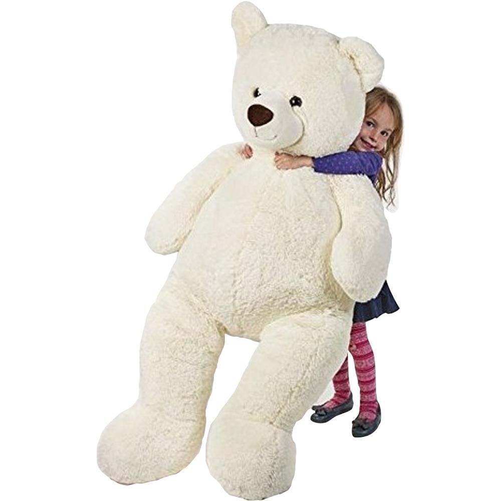 Peluche Per Bambini Orso Otto Seduto Altezza 135 Cm 2 Colori Bianco E Marrone - Foto 1
