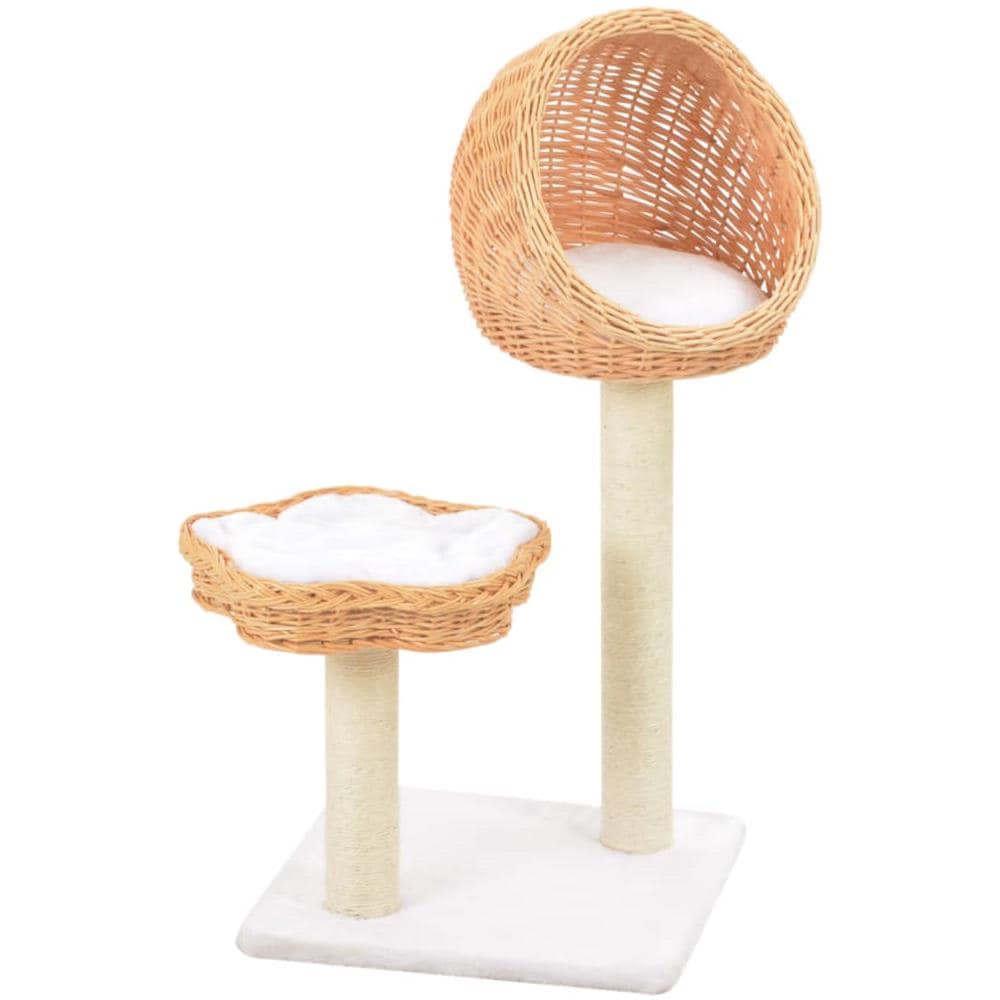 Albero Per Gatti Con Tiragraffi In Legno Di Salice Naturale - Foto 2