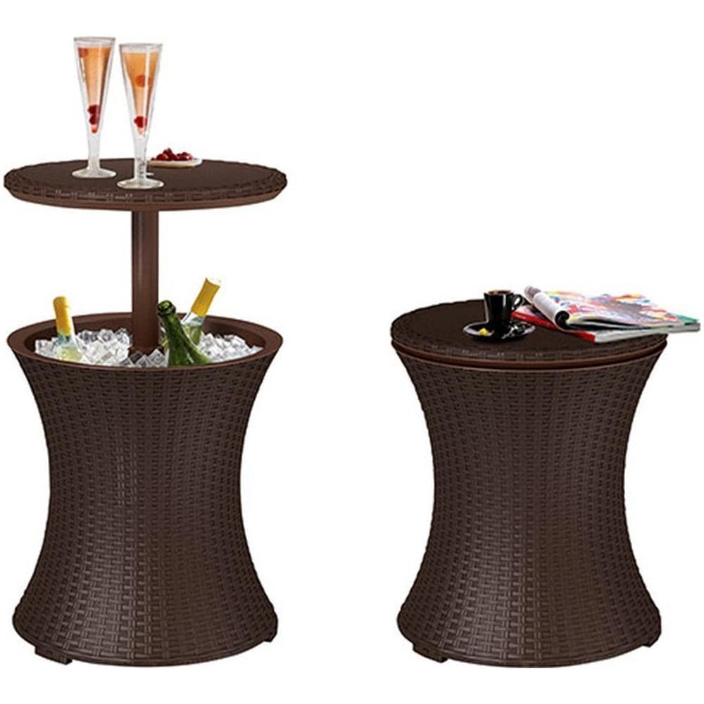 Tavolo Bar in Rattan 49,5 x 49,5 x 57 cm Colore Marrone - Foto 2