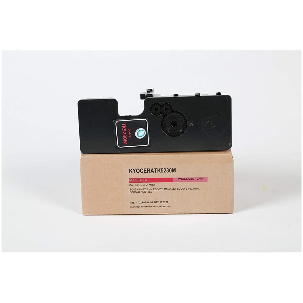 TONER COMPATIBILE - Kyocera Tk-5230m Magenta 1t02r9bnl0-1 Per Ecosys M5521cdn, Ecosys M5521cdw, Ecosys P5021cdn, Ecosys P5021cdw Fornito Di Intelligent Chip Capacità 2200 Copie Made In Italy - Foto 1
