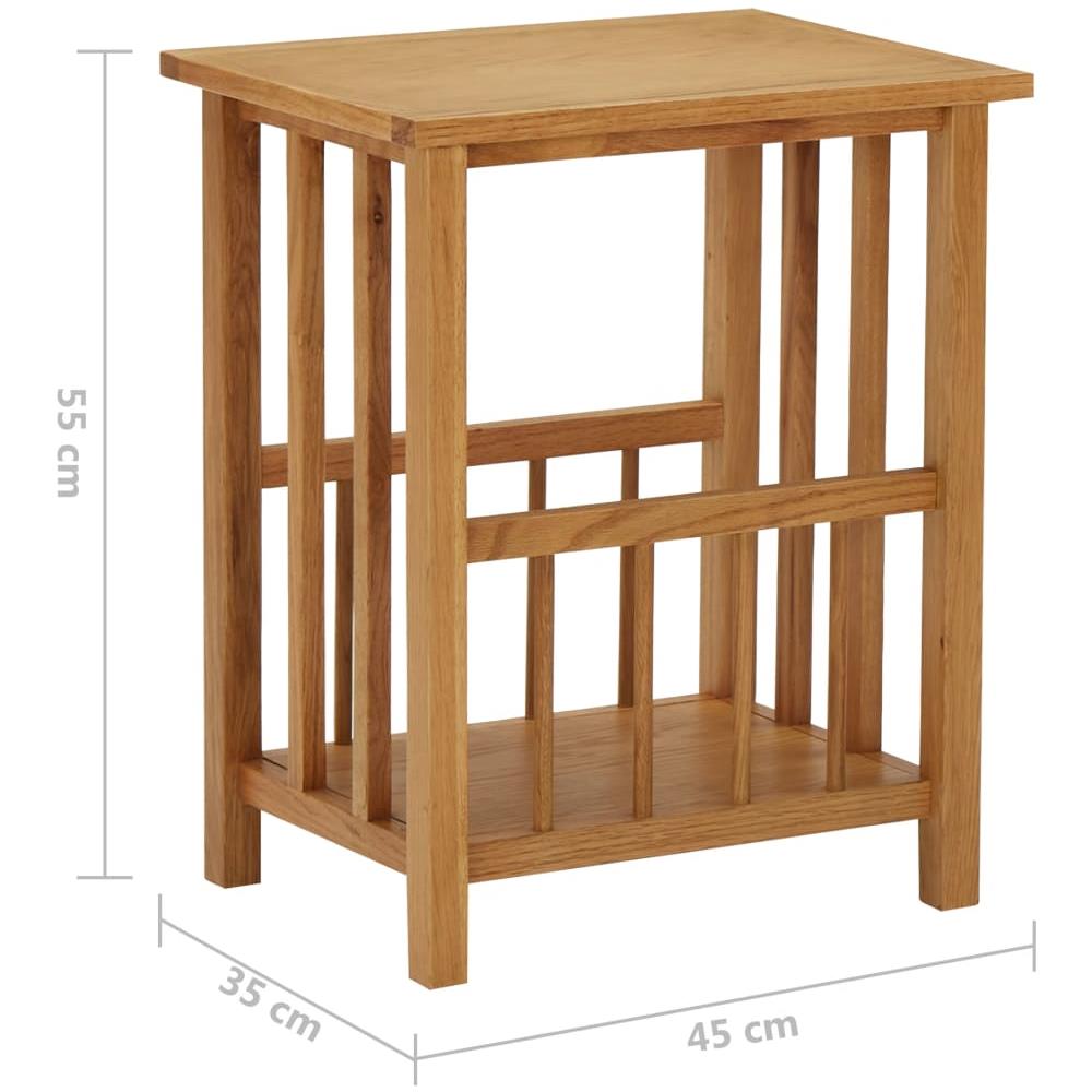 Tavolino Con Portariviste 45x35x55 Cm Massello Di Rovere E Mdf - Foto 12