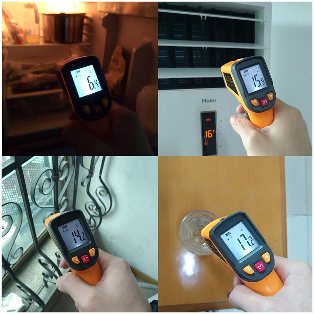 Termometro Laser Gun Termometro A Infrarossi Senza Contatto Digital Alimentari Termometri Fda -50 - 600 (-58-1112) Termometro Ir Professionale Del Grado Di Temperatura Del Tester Recorder (giallo) - Foto 4