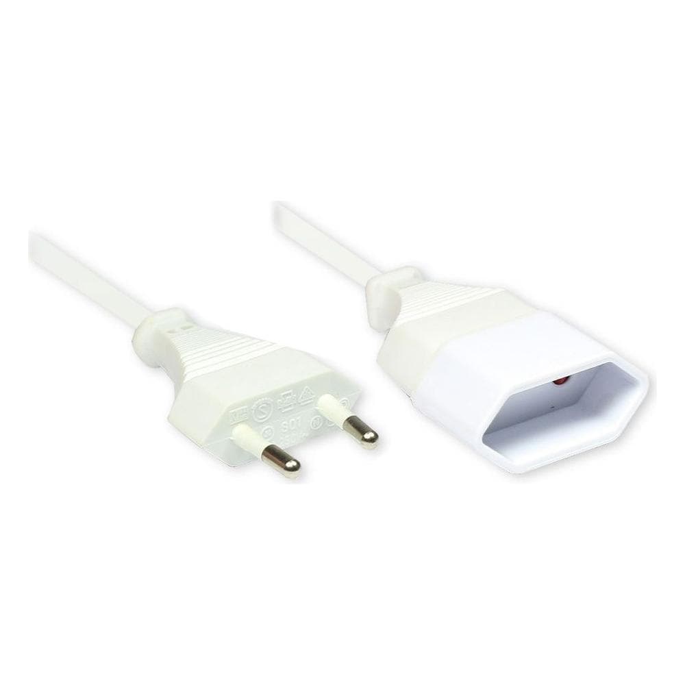 1502-5, Maschio / femmina, Power plug type C, CEE7/16, Dritto, Dritto, Bianco - Foto 1