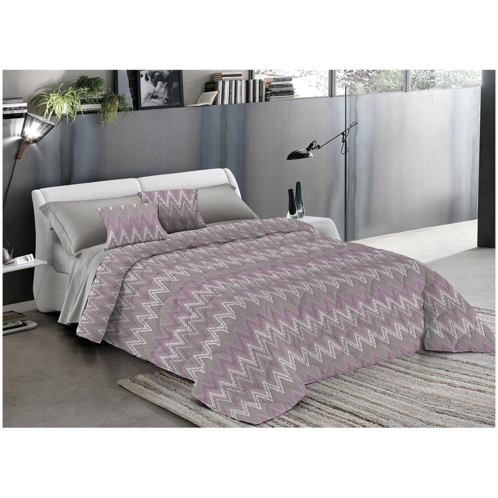 Trapuntino Piumino Estivo Pensieri Delicati Disegno Spinato Zig Zag Singolo Rosa - Foto 1