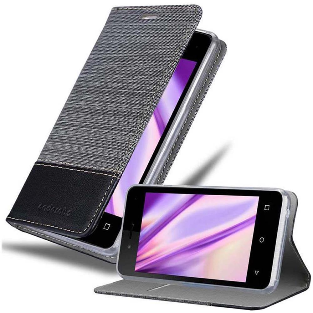 Custodia Compatibile Con Wiko Sunny 3 Mini In Grigio Nero - Coperchio Protettiva Con Chiusura Magnetica, Funzione Stand E Tasca Per Le Carte - Foto 1