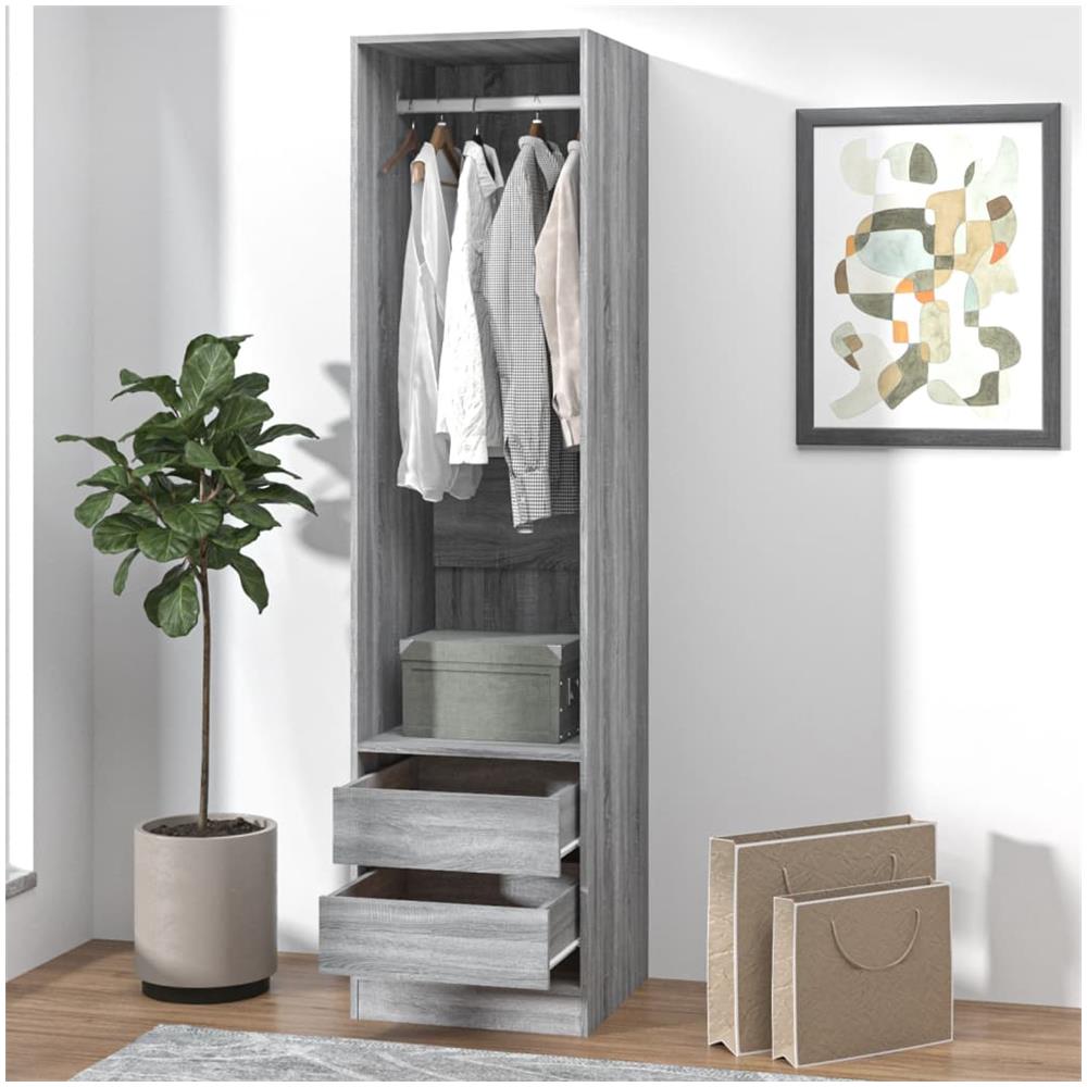 Armadio Con Cassetti Grigio Sonoma 50x50x200 Legno Multistrato - Foto 1