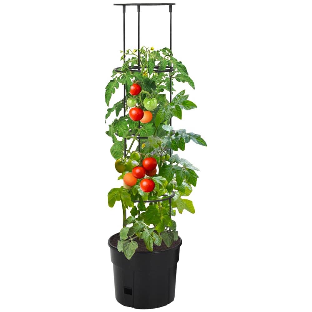 Vaso A Torre Per Pomodori Antracite Ø29,5x115 Cm Polipropilene - Foto 2