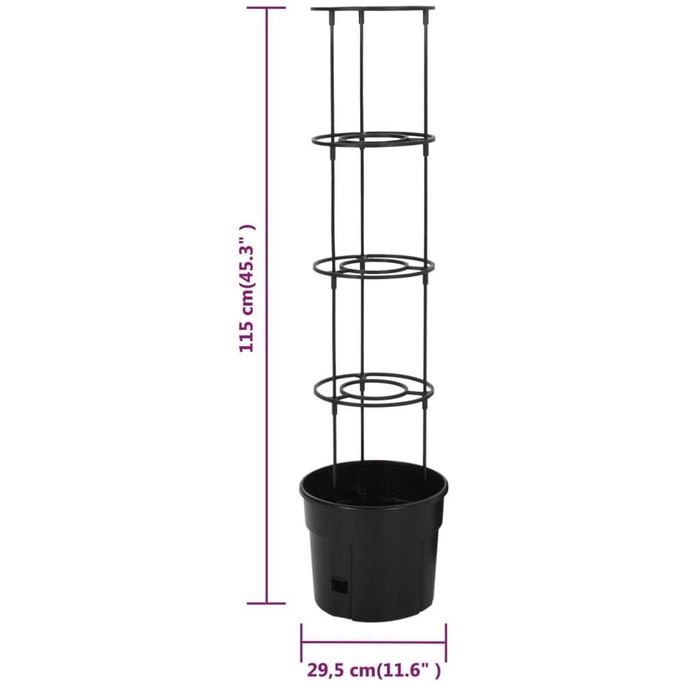 Vaso A Torre Per Pomodori Antracite Ø29,5x115 Cm Polipropilene - Foto 6