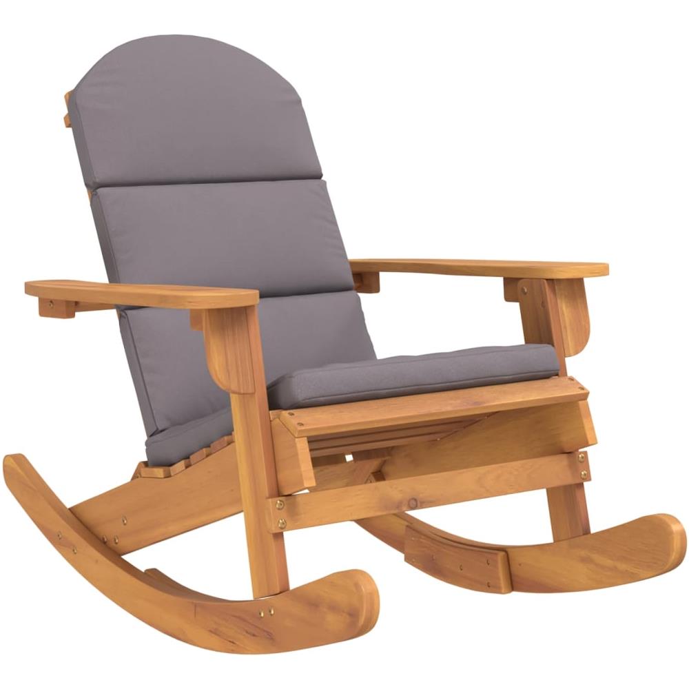 Sedia A Dondolo Adirondack Con Cuscini Legno Massello Di Acacia - Foto 2