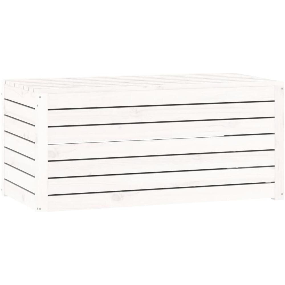 Contenitore Giardino Bianco 101x50,5x46,5cm Legno Massello Pino - Foto 2