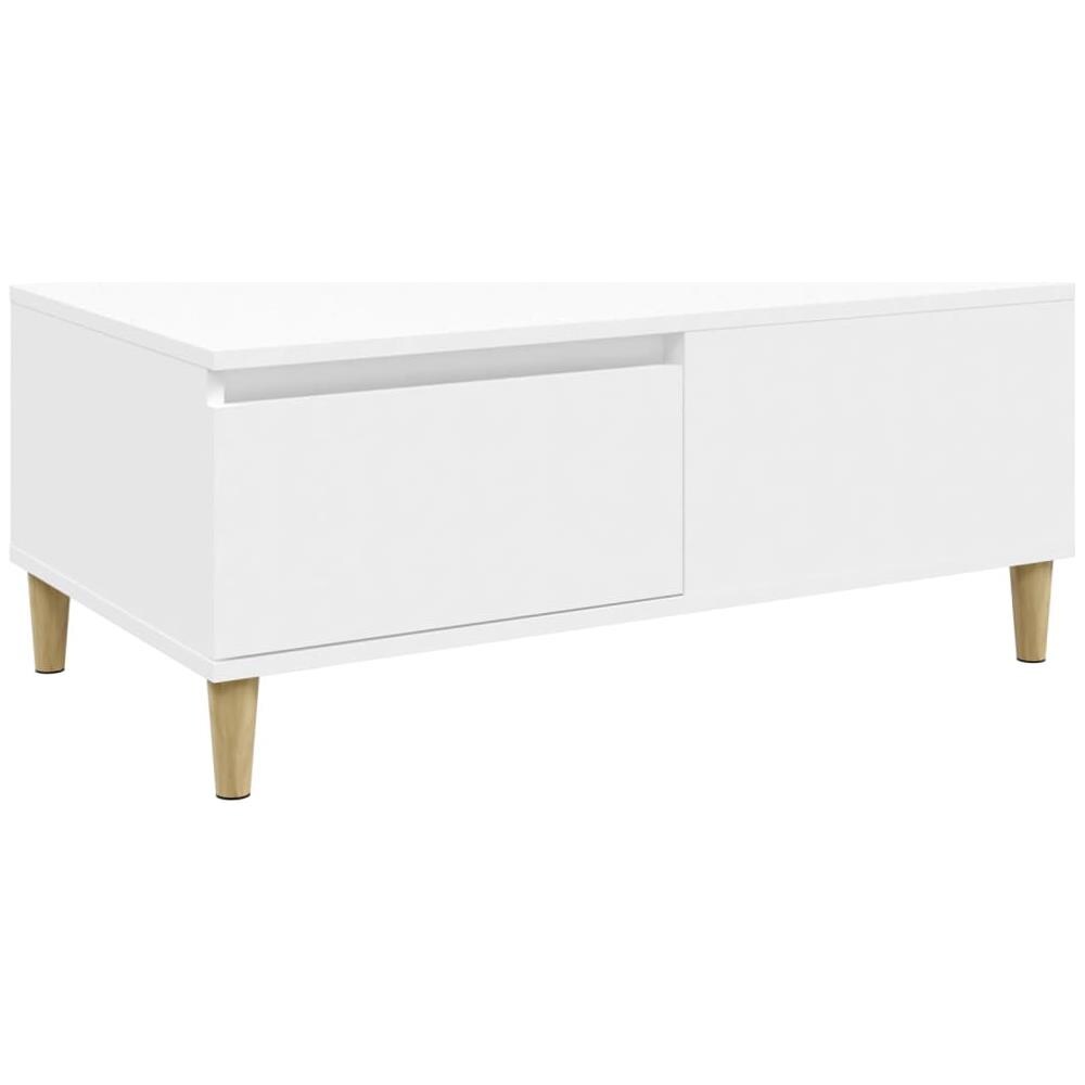 Tavolino Da Salotto Bianco 90x50x36,5 Cm In Legno Multistrato - Foto 2