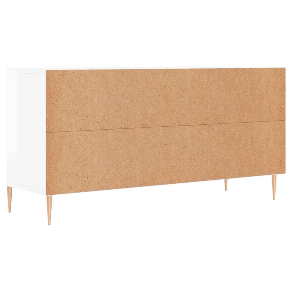 Mobile Porta Tv Bianco Lucido 102x36x50 Cm In Legno Multistrato - Foto 8