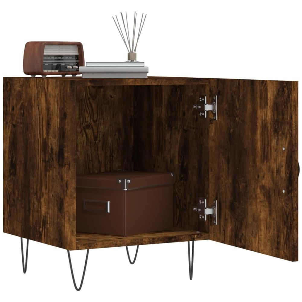Comodino Rovere Fumo 40x40x50 Cm In Legno Multistrato - Foto 3