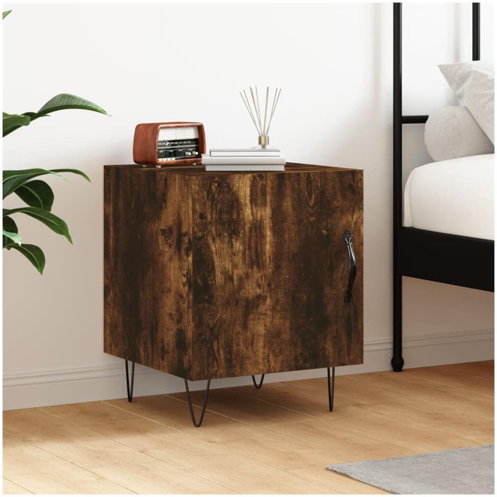 Comodino Rovere Fumo 40x40x50 Cm In Legno Multistrato - Foto 1