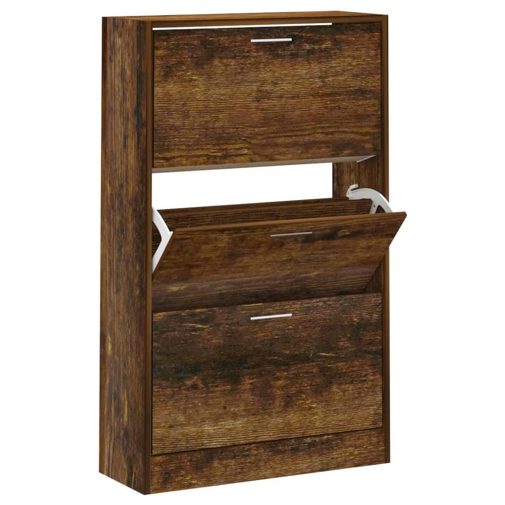 Scarpiera Rovere Fumo 63x24x103 Cm In Legno Multistrato - Foto 2