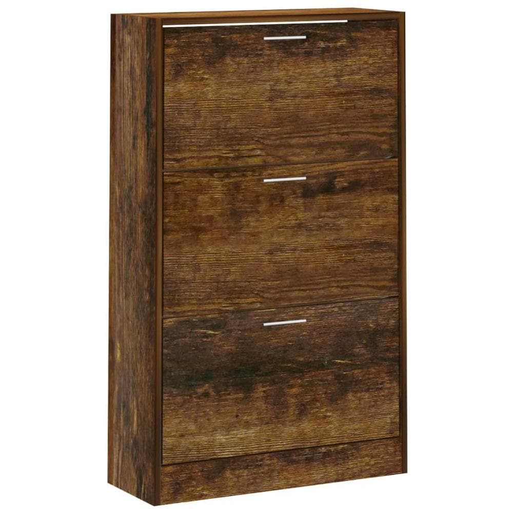 Scarpiera Rovere Fumo 63x24x103 Cm In Legno Multistrato - Foto 3