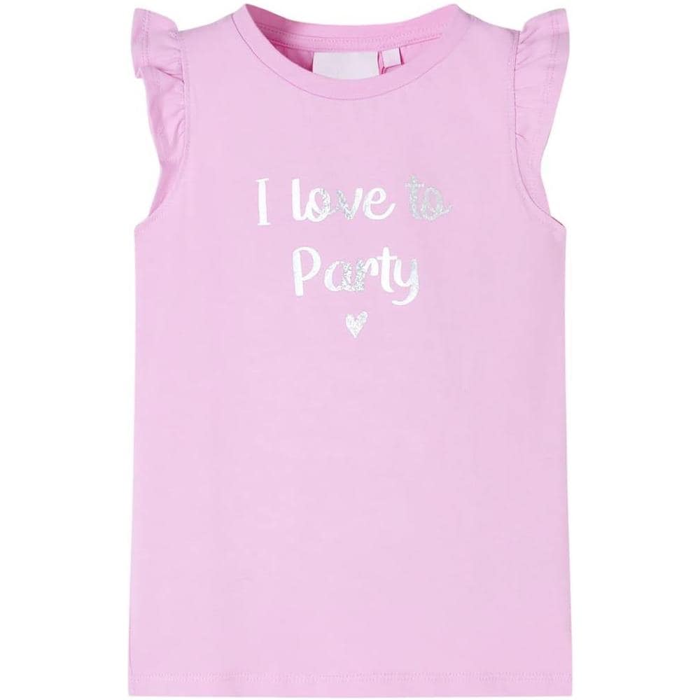 Maglietta da Bambina con Maniche Volant Lilla 128 - Foto 1