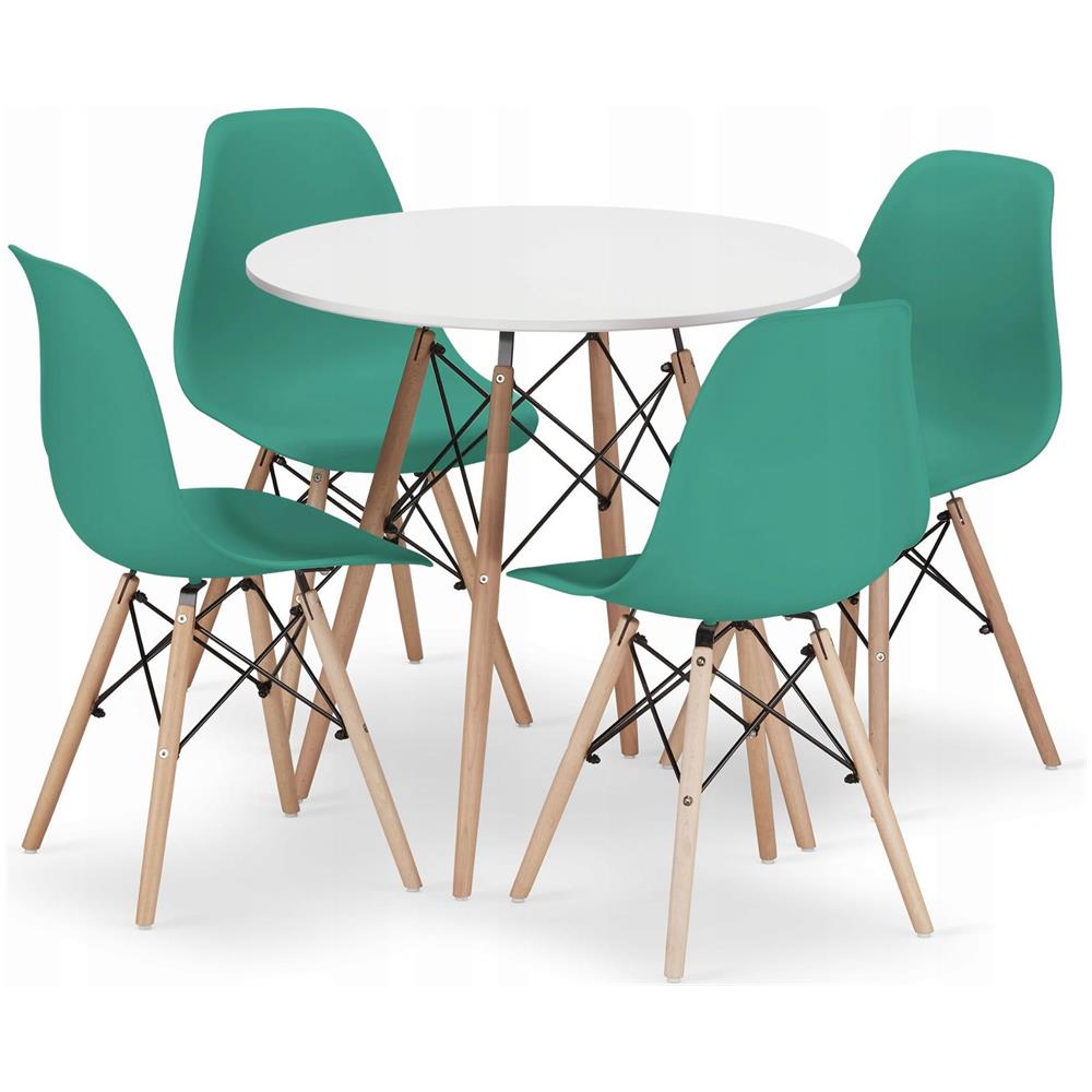 Set da tavolo rotondo bianco Valora KOVA 80, design moderno x4 - Foto 1