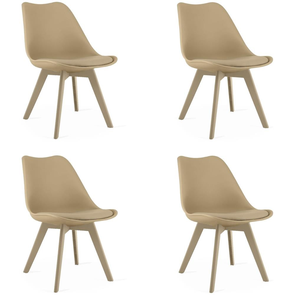 Sedia RIXK - Design ergonomico beige scuro x 4 - Foto 1
