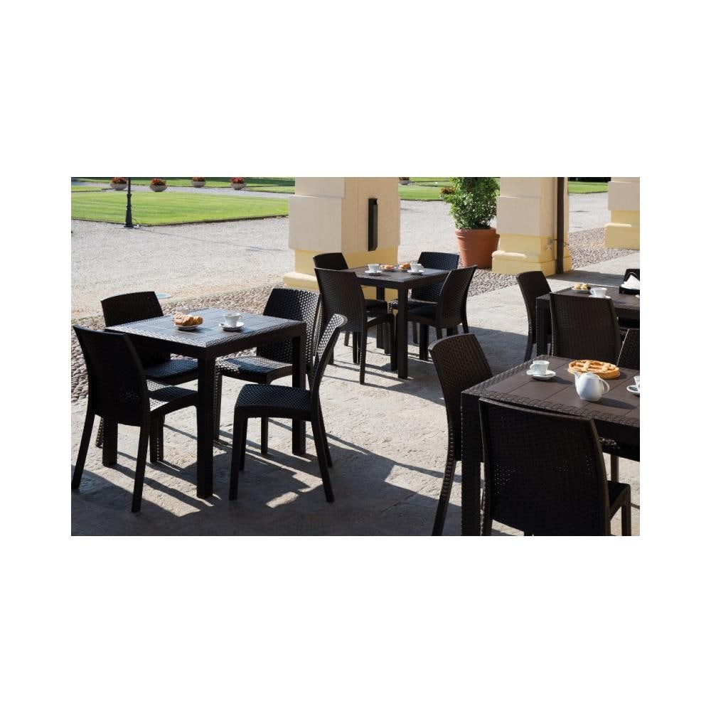 Tavolo Dallas In Rattan Colore Bianco - Foto 1