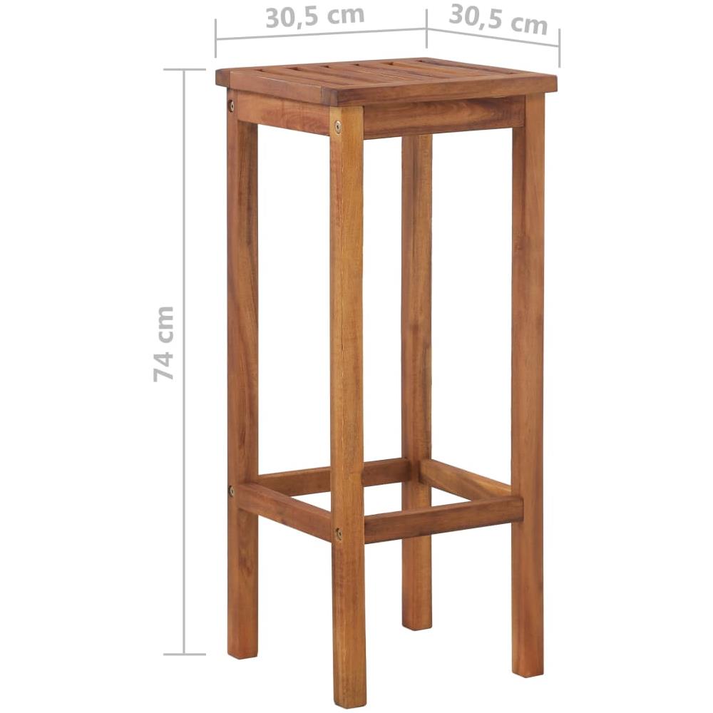 Set Tavolo E Sedia Da Bar 3 Pz In Legno Massello Di Acacia - Foto 5