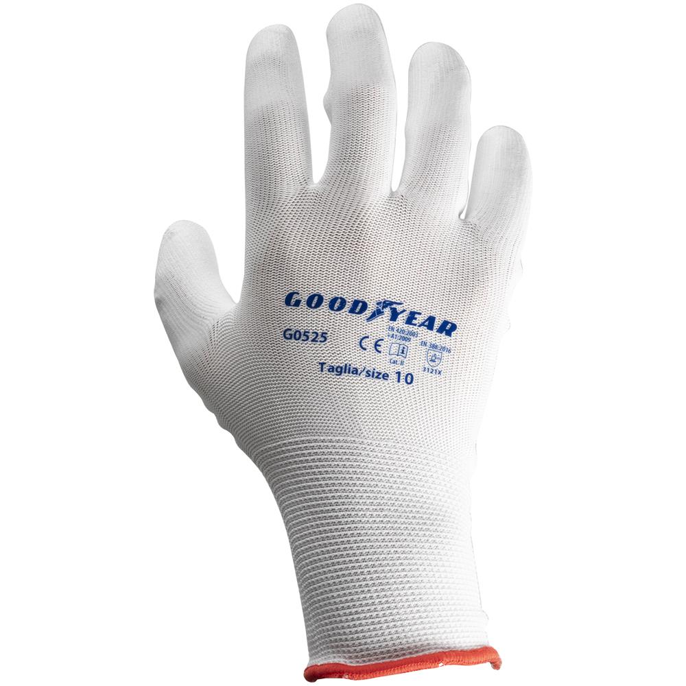 Guanti In Poliestere E Poliuretano Mod. g0525 Taglia 10 Bianco Lavoro - Foto 1