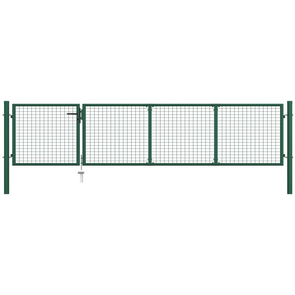 Recinzione Con Punte Sicurezza Cancello Da Giardino In Acciaio 100x200cm - Con Punte, Serratura E Chiavi, Nero Cancello Da Giardino Doppia Anta