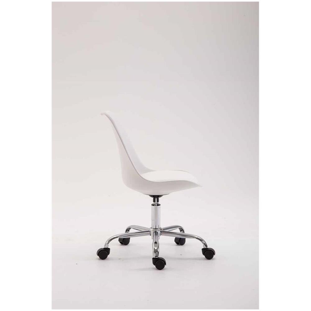 Sedia Ufficio Toulouse in Similpelle e Polipropilene - Sedia Scrivania Girevole Regolabile - Sedia Studio in Metallo, Carico Max 136kg - Sedia Lavoro con Ruote Bianco - Foto 3
