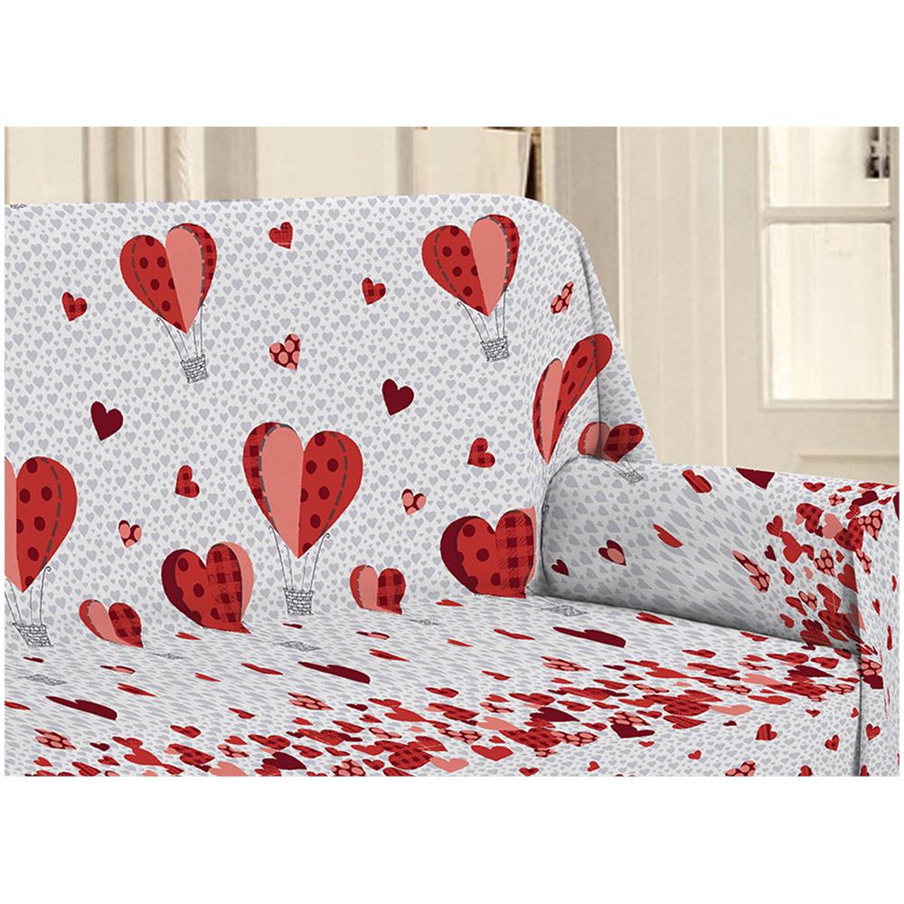 Telo Arredo Linea Pensieri Delicati In Cotone Disegno Mongolfiera Colore Rosso Matrimoniale Rosso - Foto 2