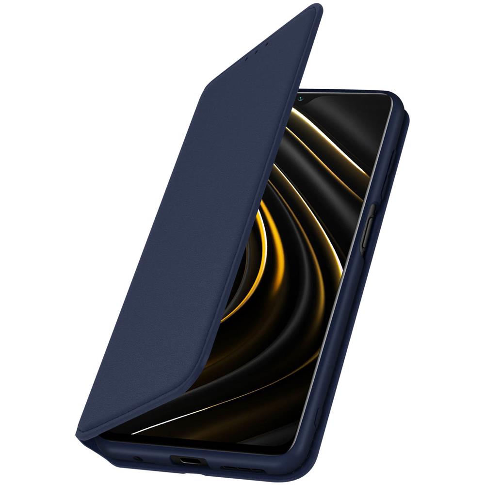 Custodia Per Xiaomi Poco M3 Copertina Magnetica Portacarte Supporto Blu - Foto 2
