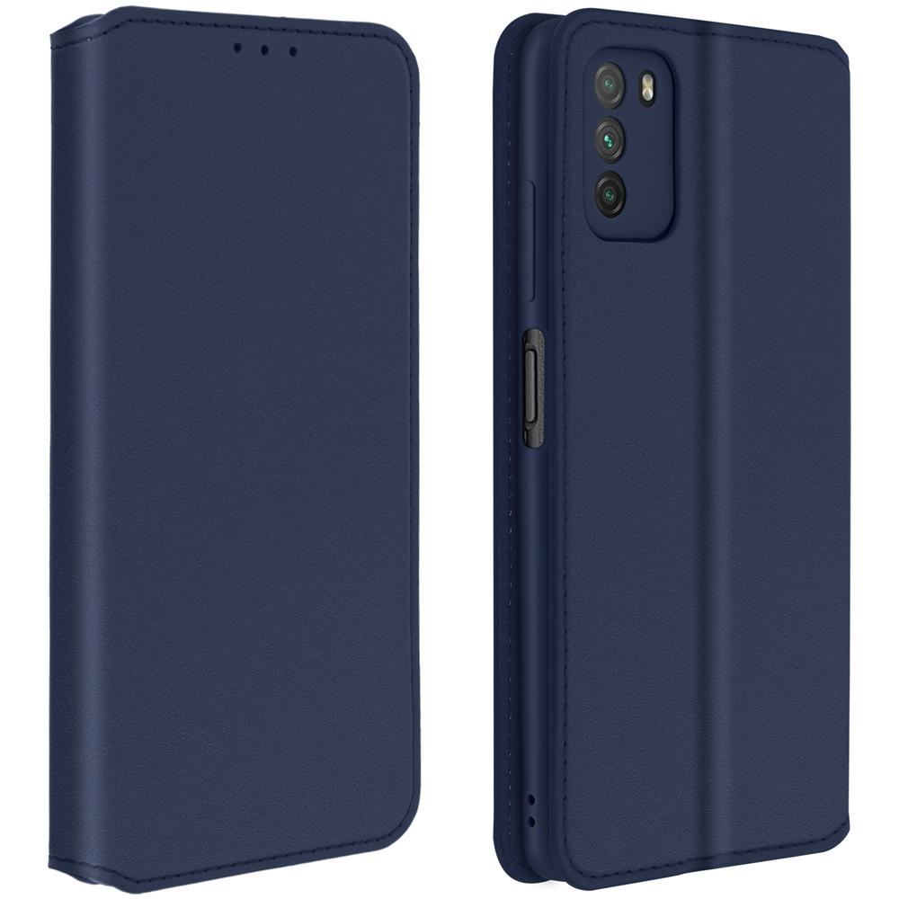 Custodia Per Xiaomi Poco M3 Copertina Magnetica Portacarte Supporto Blu - Foto 1
